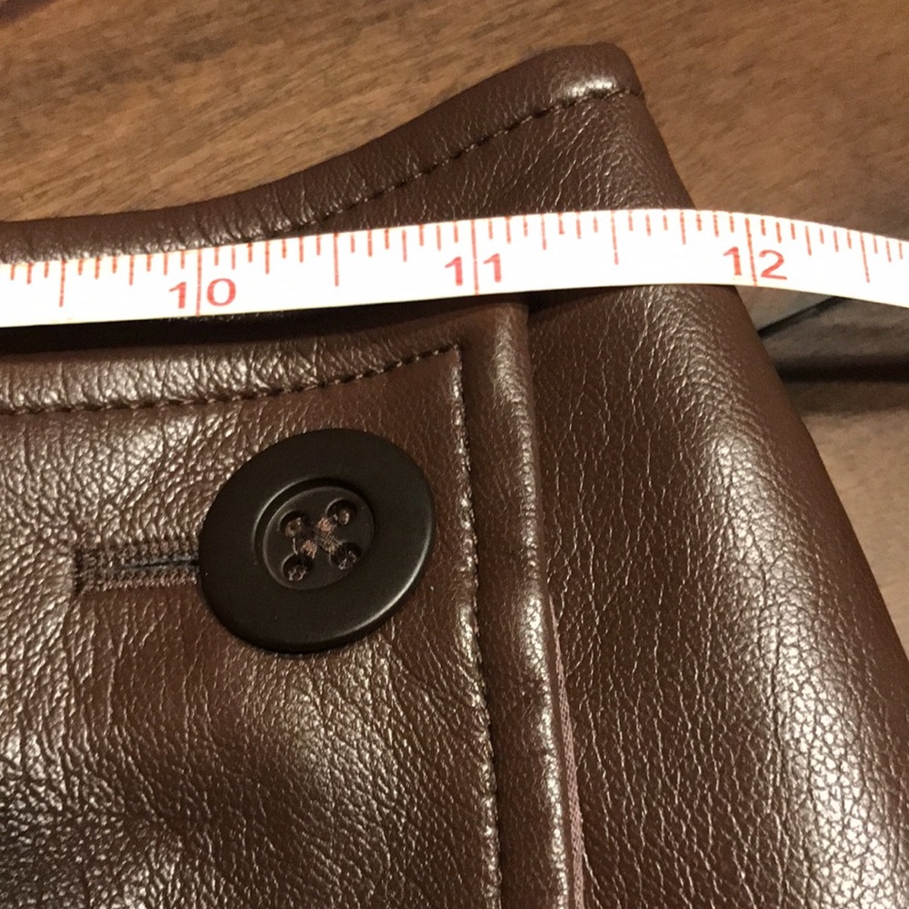 Babaton Brown Faux Leather Wrap Mini Skirt - Picture 9 of 10